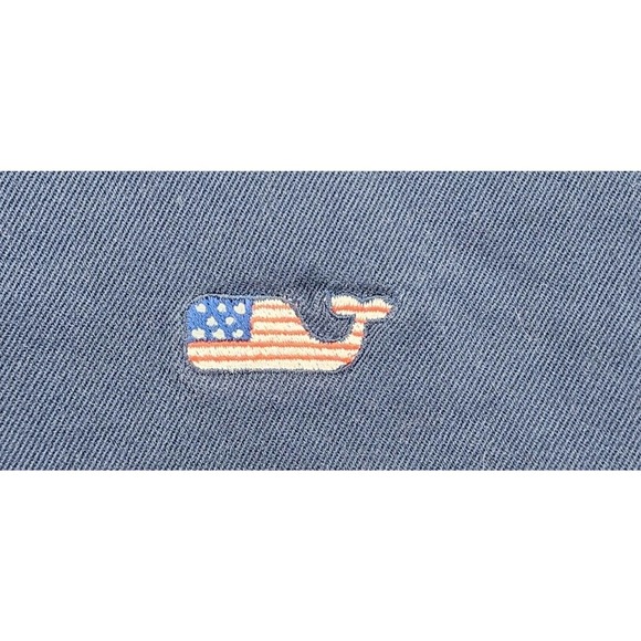 Vineyard Vines American Flag Whale Embroidered Breaker Shorts Size 33 Navy - Picture 4 of 12